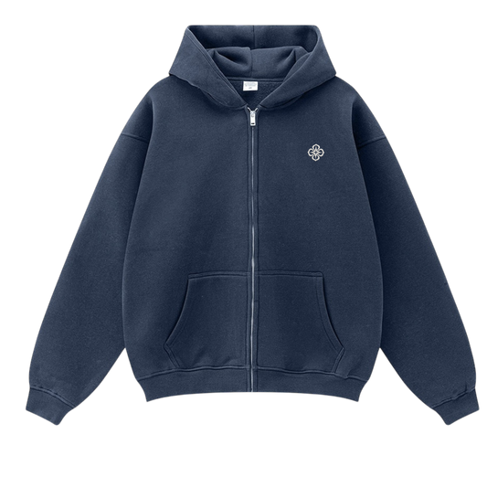 MIDNIGHT BLUE LOGO ZIP-UP