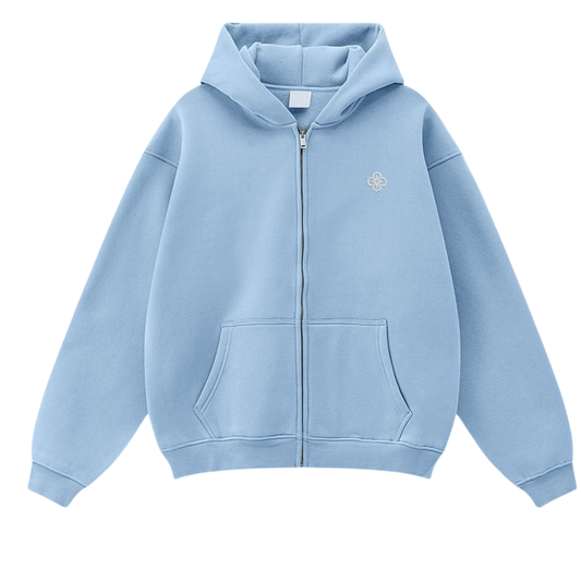 MEDIUM BLUE LOGO ZIP-UP